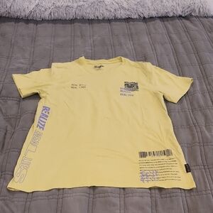 Brooklyn Cloth Yellow "Real Lies" Graphic Tee Size L!